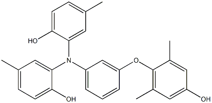 N,N-Bis(2-hydroxy-5-methylphenyl)-3-(4-hydroxy-2,6-dimethylphenoxy)benzenamine Struktur