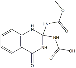 N,N'-[(4-Oxo-1,2,3,4-tetrahydroquinazoline)-2,2-diyl]bis(carbamic acid methyl) ester Struktur