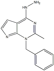 1-Benzyl-2-methyl-4-hydrazino-1H-pyrrolo[2,3-d]pyrimidine Struktur