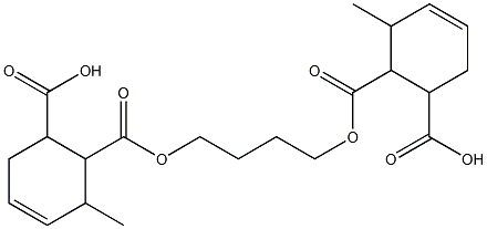 2-[4-(6-Carboxy-2-methyl-3-cyclohexenylcarbonyloxy)butoxycarbonyl]-3-methyl-4-cyclohexene-1-carboxylic acid Struktur