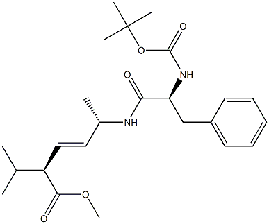 (2S,3E,5S)-2-Isopropyl-5-[[N-(tert-butoxycarbonyl)-L-phenylalanyl]amino]-3-hexenoic acid methyl ester Struktur