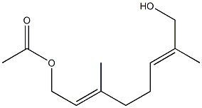 Acetic acid (2E)-8-hydroxy-3,7-dimethyl-2,6-octadienyl ester Struktur