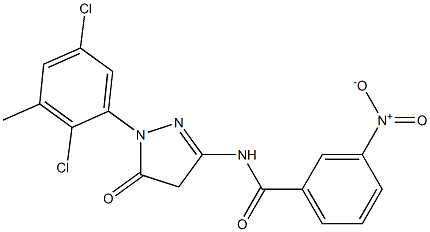 1-(2,5-Dichloro-3-methylphenyl)-3-(3-nitrobenzoylamino)-5(4H)-pyrazolone Struktur