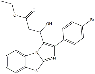 3-[2-(4-Bromophenyl)imidazo[2,1-b]benzothiazol-3-yl]-3-hydroxypropanoic acid ethyl ester Struktur