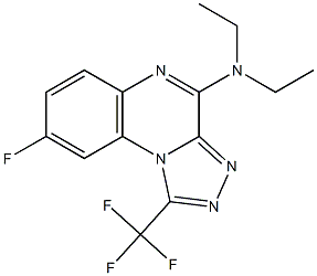 4-Diethylamino-1-trifluoromethyl-8-fluoro[1,2,4]triazolo[4,3-a]quinoxaline Struktur