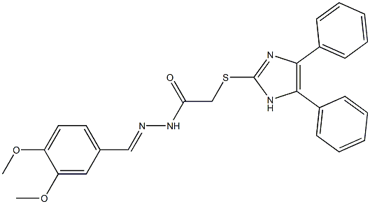 N'-[3,4-Dimethoxybenzylidene]-2-[(4,5-diphenyl-1H-imidazol-2-yl)thio]acetohydrazide Struktur