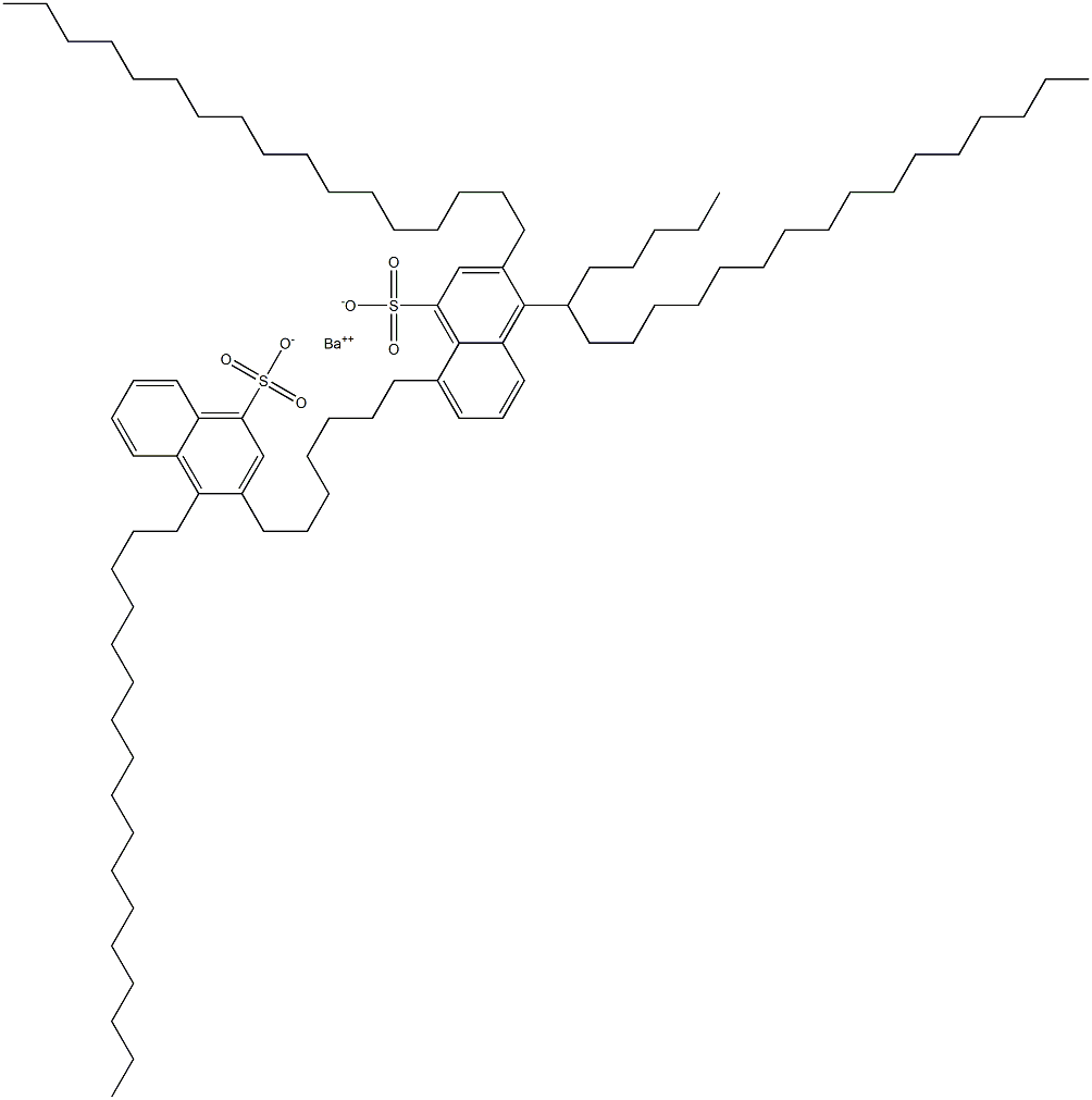 Bis(3,4-diheptadecyl-1-naphthalenesulfonic acid)barium salt Struktur