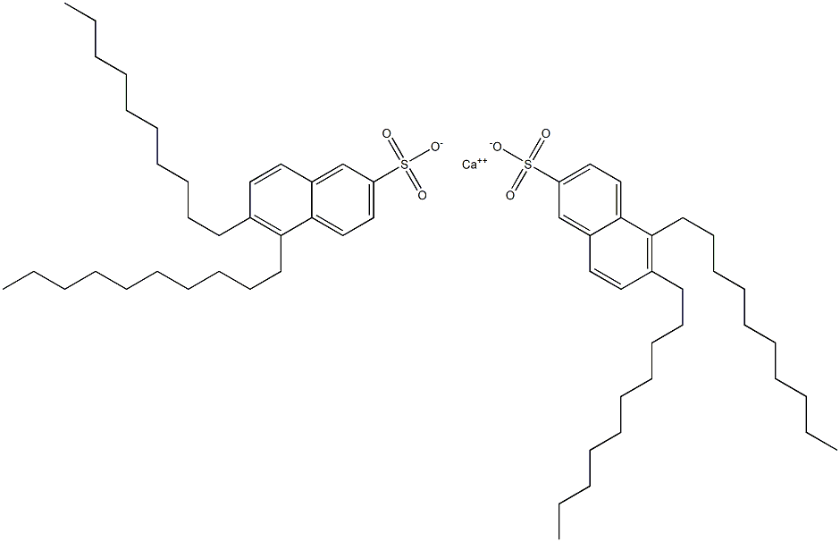 Bis(5,6-didecyl-2-naphthalenesulfonic acid)calcium salt Struktur