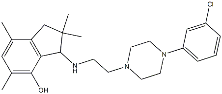 2,3-Dihydro-3-[2-[4-(3-chlorophenyl)-1-piperazinyl]ethylamino]-2,2,5,7-tetramethyl-1H-inden-4-ol Struktur