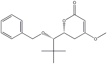 (6R)-6-[(S)-1-Benzyloxy-2,2-dimethylpropyl]-5,6-dihydro-4-methoxy-2H-pyran-2-one Struktur