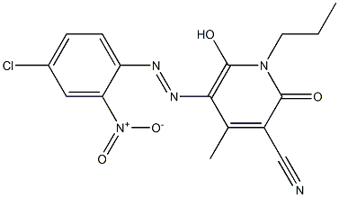 5-(4-Chloro-2-nitrophenylazo)-6-hydroxy-2-oxo-1-propyl-4-methyl-1,2-dihydropyridine-3-carbonitrile Struktur