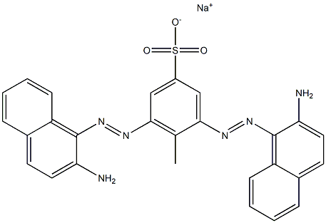 3,5-Bis[(2-amino-1-naphthalenyl)azo]-4-methylbenzenesulfonic acid sodium salt Struktur