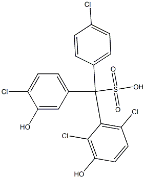 (4-Chlorophenyl)(4-chloro-3-hydroxyphenyl)(2,6-dichloro-3-hydroxyphenyl)methanesulfonic acid Struktur