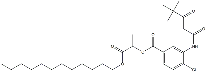 2-[4-Chloro-3-[[2-(tert-butylcarbonyl)acetyl]amino]benzoyloxy]propionic acid dodecyl ester Struktur