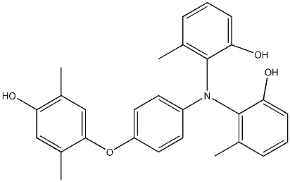 N,N-Bis(2-hydroxy-6-methylphenyl)-4-(4-hydroxy-2,5-dimethylphenoxy)benzenamine Struktur