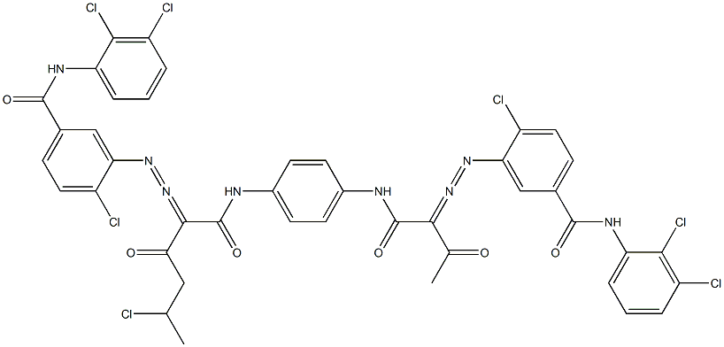 3,3'-[2-(1-Chloroethyl)-1,4-phenylenebis[iminocarbonyl(acetylmethylene)azo]]bis[N-(2,3-dichlorophenyl)-4-chlorobenzamide] Struktur