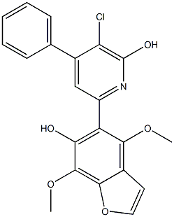 4,7-Dimethoxy-5-(4-phenyl-5-chloro-6-hydroxy-2-pyridinyl)benzofuran-6-ol Struktur