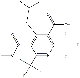 6-(Trifluoromethyl)-2-(1,1-difluoroethyl)-4-isobutylpyridine-3,5-di(carboxylic acid methyl) ester Struktur