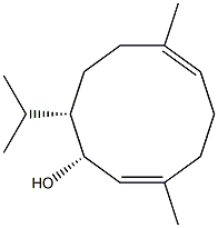 (1R,2S,5E,9E)-2-Isopropyl-5,9-dimethyl-5,9-cyclodecadiene-1-ol Struktur