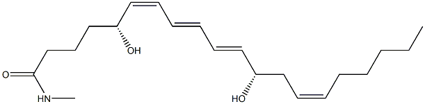 (5R,6Z,8E,10E,12S,14Z)-5,12-Dihydroxy-N-methyl-6,8,10,14-icosatetrenamide Struktur