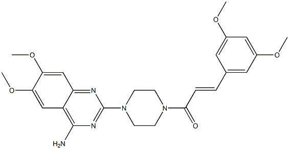 4-Amino-2-[4-[3-(3,5-dimethoxyphenyl)propenoyl]-1-piperazinyl]-6,7-dimethoxyquinazoline Struktur