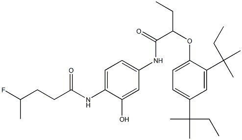 2-(4-Fluoropentanoylamino)-5-[2-(2,4-di-tert-amylphenoxy)butyrylamino]phenol Struktur