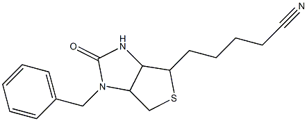 5-(1-Benzyl-2-oxohexahydro-1H-thieno[3,4-d]imidazol-4-yl)pentanenitrile Struktur