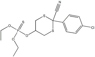 Thiophosphoric acid O,O-diethyl O-[2-cyano-2-(4-chlorophenyl)-1,3-dithian-5-yl] ester Struktur