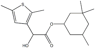 2-(2,5-Dimethyl-3-thienyl)glycolic acid 3,3,5-trimethylcyclohexyl ester Struktur