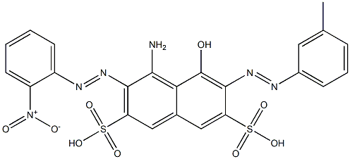 4-Amino-5-hydroxy-6-[(3-methylphenyl)azo]-3-[(2-nitrophenyl)azo]-2,7-naphthalenedisulfonic acid Struktur