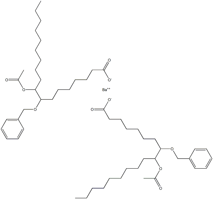 Bis(8-benzyloxy-9-acetyloxystearic acid)barium salt Struktur