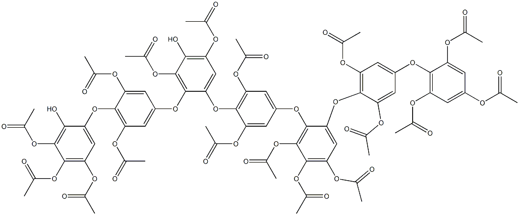 2-[4-[2-[4-[2-[4-(2,4,6-Triacetoxyphenoxy)-2,6-diacetoxyphenoxy]-4,5,6-triacetoxyphenoxy]-2,6-diacetoxyphenoxy]-4,6-diacetoxy-5-hydroxyphenoxy]-2,6-diacetoxyphenoxy]-4,5,6-triacetoxyphenol Struktur