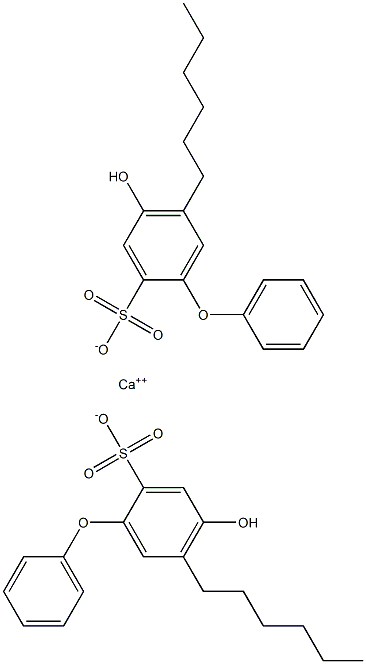 Bis(4-hydroxy-5-hexyl[oxybisbenzene]-2-sulfonic acid)calcium salt Struktur