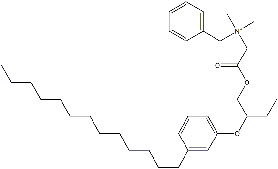 N,N-Dimethyl-N-benzyl-N-[[[2-(3-tridecylphenyloxy)butyl]oxycarbonyl]methyl]aminium Struktur