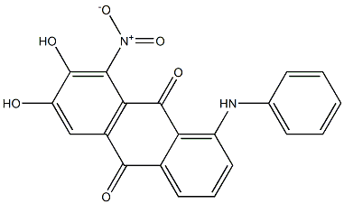 1-Anilino-6,7-dihydroxy-8-nitroanthraquinone Struktur