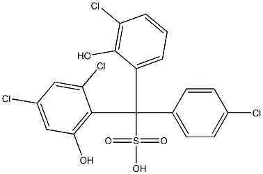 (4-Chlorophenyl)(3-chloro-2-hydroxyphenyl)(2,4-dichloro-6-hydroxyphenyl)methanesulfonic acid Struktur