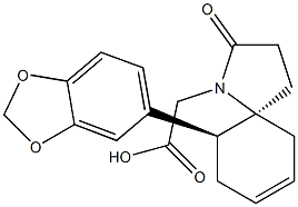 (5S,10S)-2-Oxo-10-(1,3-benzodioxol-5-yl)-1-azaspiro[4.5]dec-7-ene-1-acetic acid Struktur