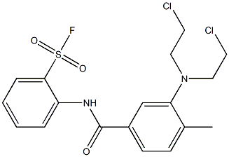 o-[3-[Bis(2-chloroethyl)amino]-4-methylphenylcarbonylamino]benzenesulfonyl fluoride Struktur