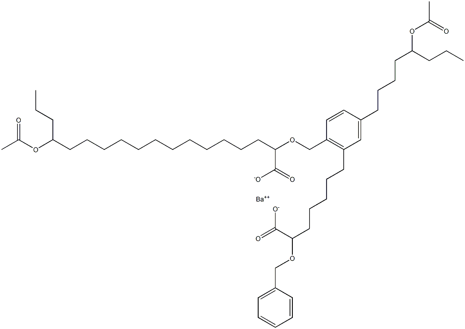 Bis(2-benzyloxy-15-acetyloxystearic acid)barium salt Struktur