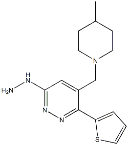 6-(2-Thienyl)-3-hydrazino-5-[(4-methylpiperidino)methyl]pyridazine Struktur