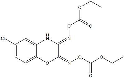 6-Chloro-2,3-bis[[(ethoxycarbonyl)oxy]imino]-3,4-dihydro-2H-1,4-benzoxazine Struktur