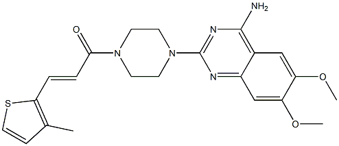 4-Amino-2-[4-[3-(3-methyl-2-thienyl)propenoyl]-1-piperazinyl]-6,7-dimethoxyquinazoline Struktur