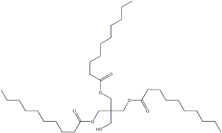 Didecanoic acid 2-(hydroxymethyl)-2-[(decanoyloxy)methyl]-1,3-propanediyl ester Struktur