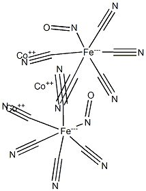 Cobalt(II) pentacyanonitrosylferrate(III) Struktur