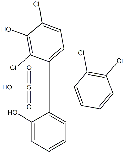 (2,3-Dichlorophenyl)(2,4-dichloro-3-hydroxyphenyl)(2-hydroxyphenyl)methanesulfonic acid Struktur