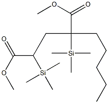 2-Pentyl-2,4-bis(trimethylsilyl)pentanedioic acid dimethyl ester Struktur