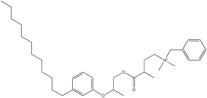 N,N-Dimethyl-N-benzyl-N-[3-[[2-(3-dodecylphenyloxy)propyl]oxycarbonyl]butyl]aminium Struktur