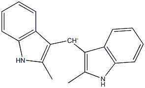 Bis(2-methyl-1H-indol-3-yl)methyl cation Struktur