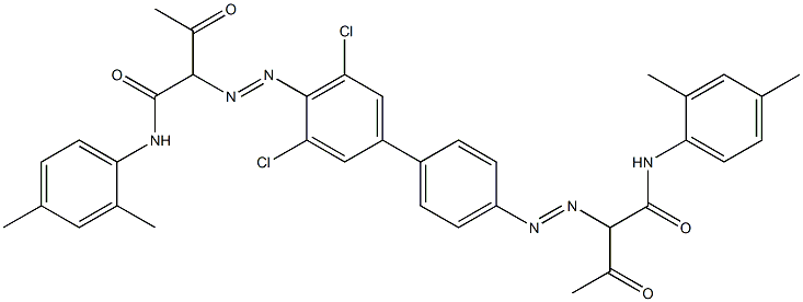 4,4'-Bis[[1-(2,4-dimethylphenylamino)-1,3-dioxobutan-2-yl]azo]-3,5-dichloro-1,1'-biphenyl Struktur