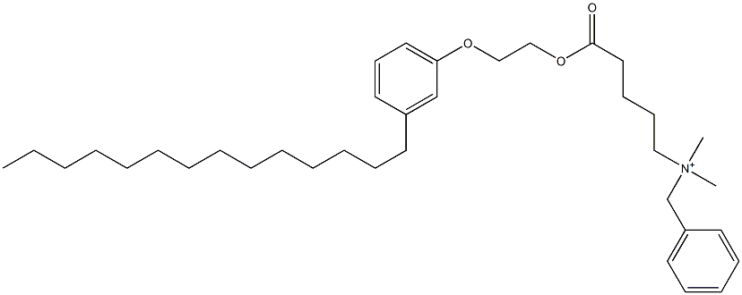 N,N-Dimethyl-N-benzyl-N-[4-[[2-(3-tetradecylphenyloxy)ethyl]oxycarbonyl]butyl]aminium Struktur